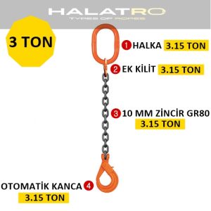 Tekli 3 Ton Zincir Sapan